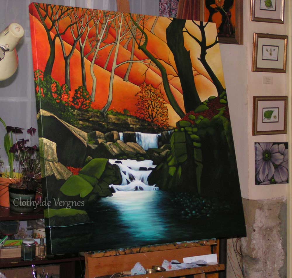 Nelly Ayre Foss. mixed media on canvas, 90x90cm (36x36")