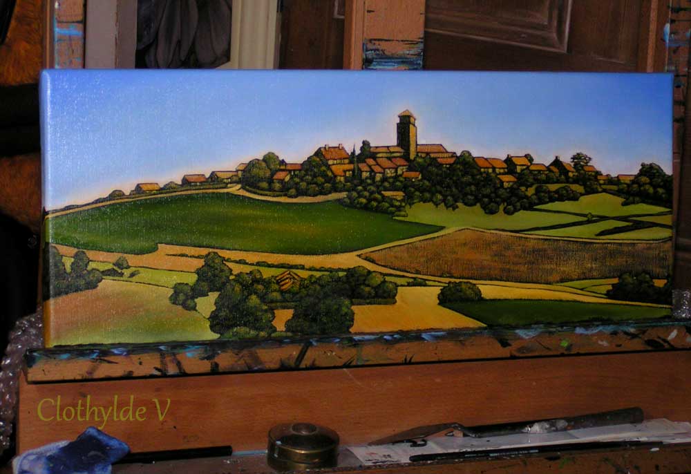 Montagnac. oil on canvas, 20x50cm.