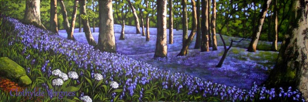 Bluebell Woods III. Acrylics on canvas, 60x90cm.