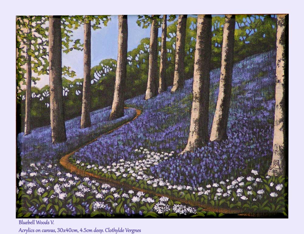 Bluebell Woods V. Acrylics on canvas, 30x40cm. Reserved for F.R.