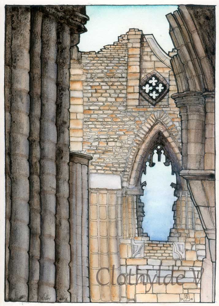 Whitby Abbey. watercolour.