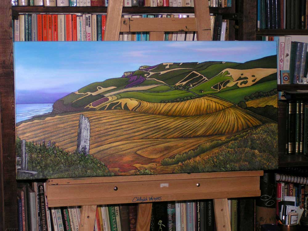 Boulby Cliff. oils. for Mrs B.T., whose mother was born in Warren Cottages (on the hillside).