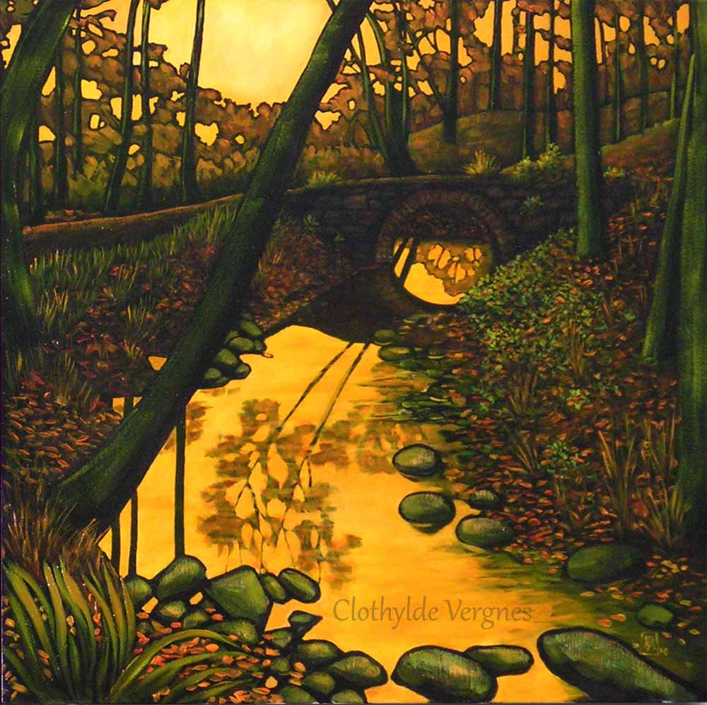 Autumn in Loftus Woods, oil on canvas, 50x50cm. (approx 20x20")